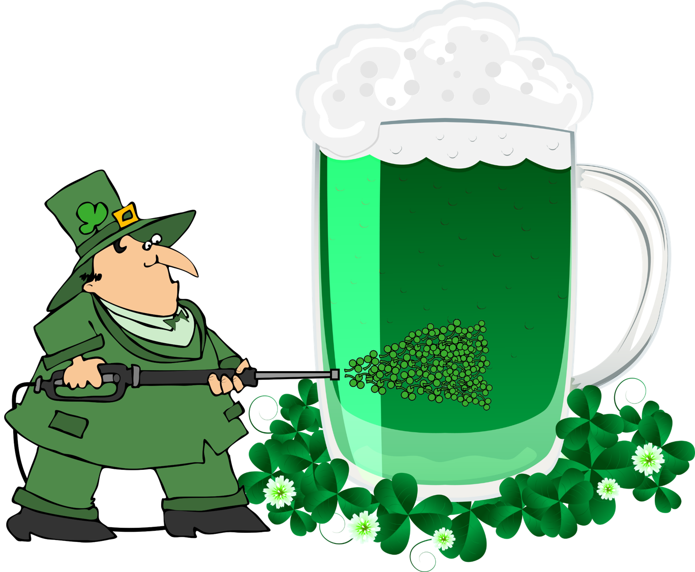 St Patricks Day clipart-leprechaun holding mug of green drink st patricks  day clipart 31